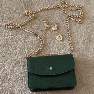 Elegant Green Leather Chain Bag